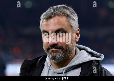 Trainer Thomas REIS (GE), Fußball 1. Bundesliga, 15. Spieltag, FC Schalke 04 (GE) - FC Bayern München (M) 0: 2 am 12.. November 2022 in Gelsenkirchen/Deutschland. Stockfoto