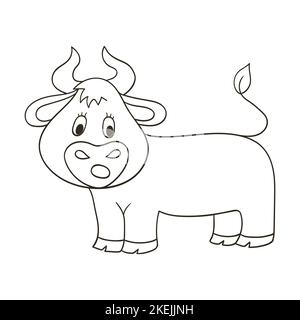 Abbildung in handgezeichneter Form. Malzeichnungen für Ihren Entwurf. Symbol, Aufkleber, Schild. Stier Stock Vektor