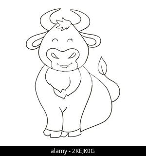 Abbildung in handgezeichneter Form. Malzeichnungen für Ihren Entwurf. Symbol, Aufkleber. Stier Stock Vektor