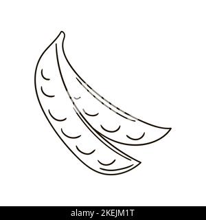 Farbgebung im handgezeichneten Stil. Kinderzeichnungen. Erbsen Stock Vektor