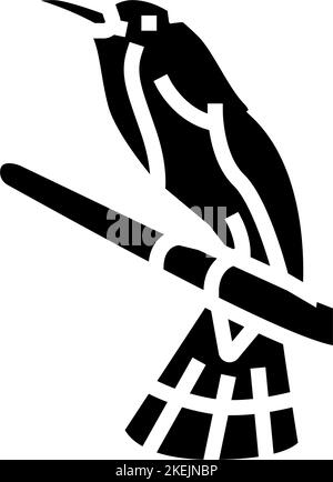 Rote bärtige Bienenfresser Vogel exotische Glyphen Symbol Vektor-Illustration Stock Vektor