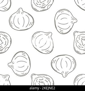 Feigen. Monochromes Muster für Küche, Restaurant oder Geschäft. Abbildung im Handzeichnen-Stil. Kann für Stoff und etc. Verwendet werden Stock Vektor