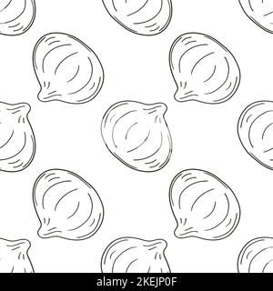 Feigen. Monochromes Muster für Küche, Restaurant oder Geschäft. Abbildung im Handzeichnen-Stil. Kann für Stoff verwendet werden Stock Vektor