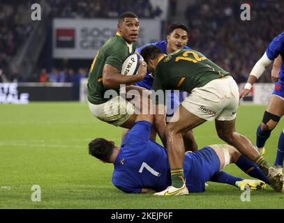 Damian Willemse aus Südafrika während der Herbst-Nationenserie 2022, Rugby-Union-Testspiel zwischen Frankreich und Südafrika (Springboks) am 12. November 2022 im Velodrome-Stadion in Marseille, Frankreich - Foto: Jean Catuffe/DPPI/LiveMedia Stockfoto