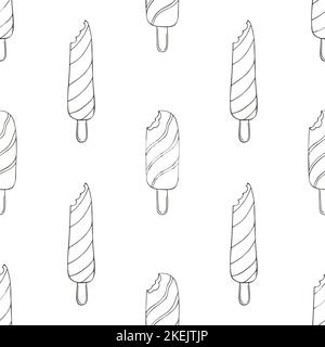 Sommer. Niedliches Eiscreme-Nahtloses Muster. Farbgebung Helles Muster mit einem süßen mehrfarbigen Dessert. Druck für Stoffdesign, Textil, Stoff, Wandbehang Stock Vektor