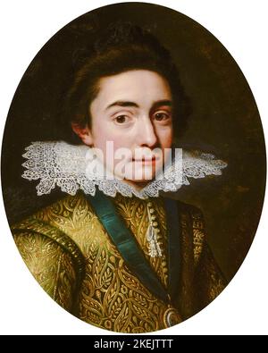 Friedrich V. (1596-1632), Kurfürst Palatin und König von Böhmen, Portraitmalerei in Öl auf Kupfer von Michiel Jansz. Van Mierevelt, 1613 Stockfoto