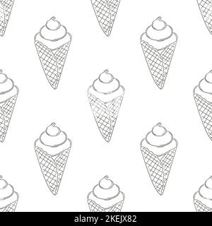 Färbung Eis nahtlose Muster. Sommerferien mit Eiszapfen, Eiszapfen und gefrorenem Dessert. Druck für Stoffdesign, Textil Stock Vektor