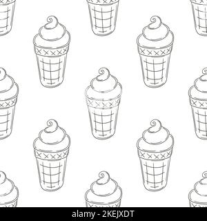 Färbung Eis nahtlose Muster. Sommer. Wunderbares Muster mit kaltblauem Dessert Stock Vektor