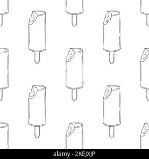 Färbung Eis nahtlose Muster. Drucken für Stoffdesign. Sommerferien mit Eiszapfen, Eiszapfen und gefrorenem Dessert Stock Vektor