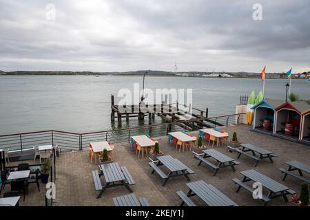Die alte Titanic Holzpier in Cobh. Lasti Titanic Pier, County Cork, Irland Stockfoto
