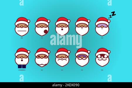 Set von weihnachtsmann großen weihnachten neu Stock Vektor