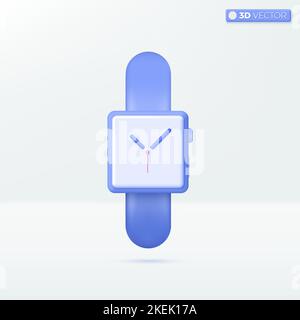 Symbole für Smart Watch. Heartbeat Check, Wearable Health und Fitness Tracker Geräte, echtes Leben im digitalen Zeitalter Konzept. 3D vektorisolierter illus Stock Vektor