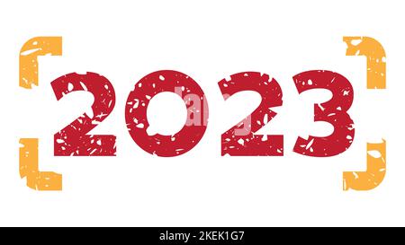 Einfacher Vintage-Stempel mit der Nummer 2023. Stock Vektor