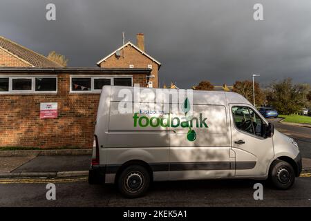 Der Trussell Trust berichtet von seiner größten Zeit aller Zeiten, in der mehr als 1,3 Millionen Lebensmittelpakete für Notfälle an Menschen in Armut in ganz Großbritannien verteilt wurden Stockfoto