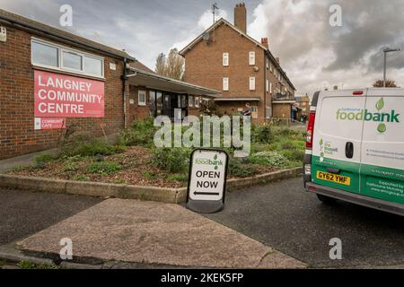 Der Trussell Trust berichtet von seiner größten Zeit aller Zeiten, in der mehr als 1,3 Millionen Lebensmittelpakete für Notfälle an Menschen in Armut in ganz Großbritannien verteilt wurden Stockfoto