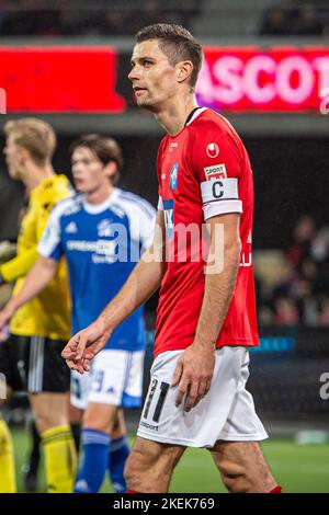 Silkeborg, Dänemark. 12.. November 2022. Nicklas Helenius (11) aus Silkeborg, GESEHEN WÄHREND des Superliga-Spiels 3F zwischen Silkeborg IF und Lyngby Boldklub im Jysk Park in Silkeborg. (Foto: Gonzales Photo/Alamy Live News Stockfoto