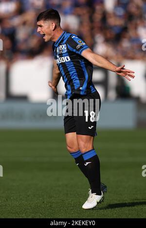 Gewiss Stadium, Bergamo, Italien, 13. November 2022, Ruslan Malinovskyi von Atalanta BC reagiert während des Spiels Atalanta BC gegen Inter - FC Internazionale - italienische Fußballserie A Stockfoto