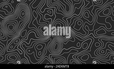 Abstrakte topografische Kontur Linienmuster solider Hintergrund Vektorkarte. Stock Vektor