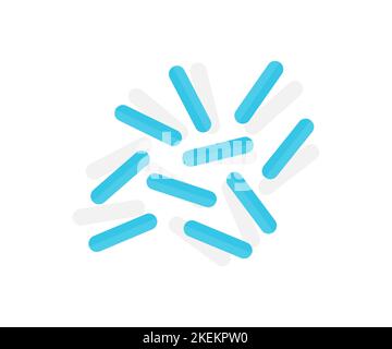 Logo-Design für probiotische Lactobacillus bacterias. Bakterien, die als probiotische Behandlung verwendet werden, Joghurts, gesundes Lebensmittelvektordesign und Illustration. Stock Vektor