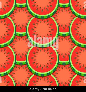 Nahtloses Muster mit Wassermelone. Vektorgrafik. Stock Vektor