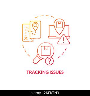Tracking-Probleme rotes Gradientenkonzept-Symbol Stock Vektor