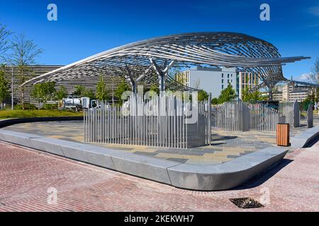 Die Tay Whale Skulptur von Lee Simmons, Waterfront Place, Dundee, Schottland, Großbritannien Stockfoto