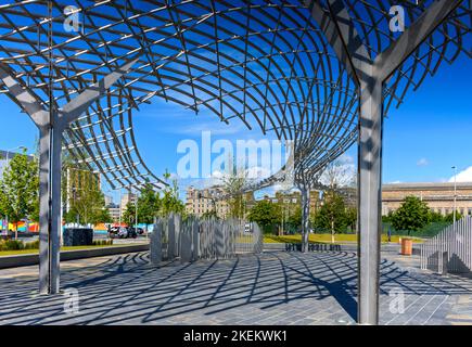 Die Tay Whale Skulptur von Lee Simmons, Waterfront Place, Dundee, Schottland, Großbritannien Stockfoto