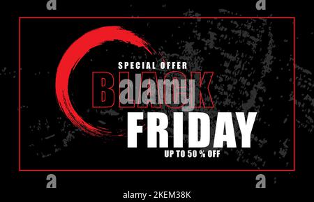 Black Friday 50 Prozent Sale Template, ideal für Promotion Stock Vektor