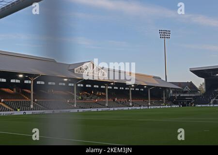 Letztes Premier League-Spiel des Wochenendes im Craven Cottage am 13.. November 2022; Craven Cottage, Fulham, London, England; Premiership Football, Fulham gegen Manchester United; Stockfoto