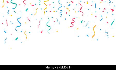 Konfetti Hintergrund. Festlicher Hintergrund. Party-Design mit bunten Konfetti. Vektorgrafik Stock Vektor