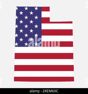 Utah Kartenform, vereinigte Staaten von amerika. Flache Konzept Symbol Symbol Vektor Illustration . Stock Vektor