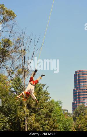 Voladores de Papantla in Chapultepec Stockfoto