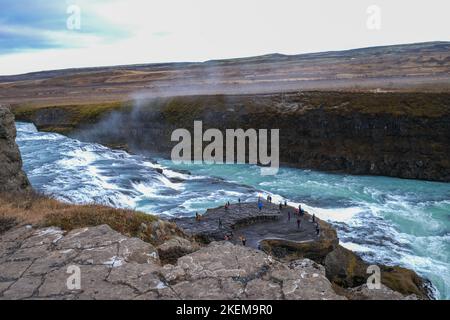Gullfoss Falls, südlich von Island, Golden Circle Stockfoto