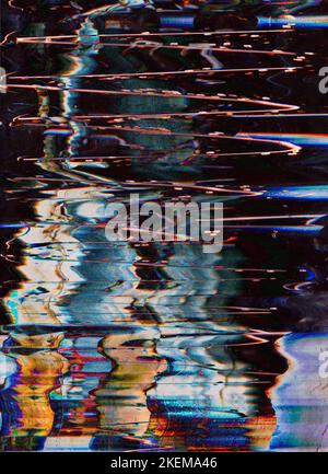 statische vhs-Rauschartefakte mit analoger Glitch-Textur Stockfoto