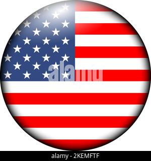 vektor-Illustration mit amerikanischem Flag-Symbol, mit Prägung oder 3D-Effekt Stock Vektor