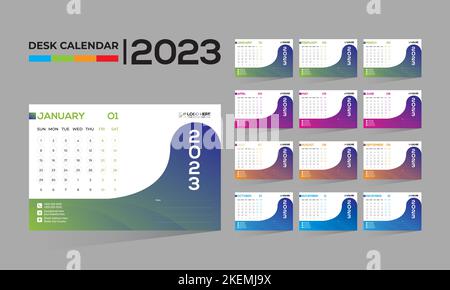 2023 Wand Vektor Kalender Design Stock Vektor