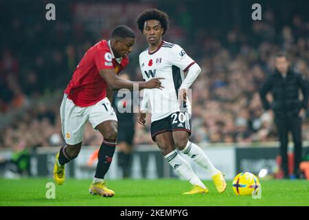 London, Großbritannien. 13.. November 2022. Willian von Fulham während des Premier League-Spiels zwischen Fulham und Manchester United im Craven Cottage, London, England am 13. November 2022. Foto von Salvio Calabrese. Nur zur redaktionellen Verwendung, Lizenz für kommerzielle Nutzung erforderlich. Keine Verwendung bei Wetten, Spielen oder Veröffentlichungen einzelner Clubs/Vereine/Spieler. Kredit: UK Sports Pics Ltd/Alamy Live Nachrichten Stockfoto