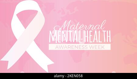 Maternal Mental Health Awareness Week Illustration Design mit Band Stock Vektor