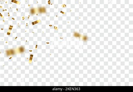 Herabfallendes, glänzendes, goldenes Konfetti Stock Vektor