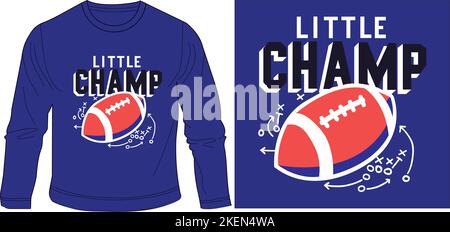 Little Champ Fußball Rugby T-Shirt Grafikdesign Vektordarstellung digitale Datei Stock Vektor
