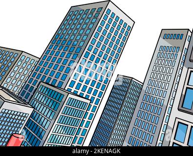 Skyline-Gebäude Der Stadt Szenenhintergrund Stock Vektor