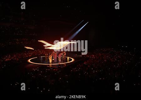 Düsseldorf, Deutschland. 13.. November 2022. Stormzy tritt bei den MTV Europe Music Awards im PSD Bank Dome auf. Quelle: Rolf Vennenbernd/dpa/Alamy Live News Stockfoto