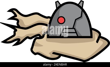 Eine Atombombe in einem Schal-Symbol, isoliert auf weißem Hintergrund. Stock Vektor