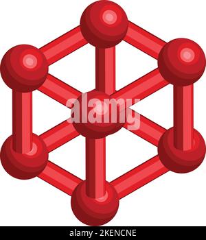 Darstellung von Atomen und Molekülen im isometrischen Stil von 3D, isoliert auf dem Hintergrund Stock Vektor