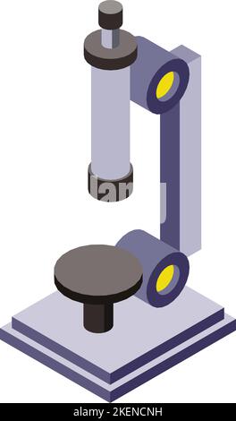 Mikroskop-Illustration im isometrischen Stil von 3D, isoliert auf dem Hintergrund Stock Vektor