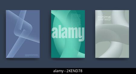 Kreative Poster mit verlaufender Form. Gewellte Form mit verlaufender Farbe. Stock Vektor