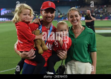 Melbourne, Australien. 13.. November 2022. Ein Blick auf das letzte Cricket-Spiel zwischen Pakistan und England während der ICC Men's World Cup Twenty20 2022 auf dem Melbourne Cricket Ground Australia. England gewann das ICC Men's World Cup Final Spiel T20. (Foto von Rana Sajid Hussain/Pacific Press) Quelle: Pacific Press Media Production Corp./Alamy Live News Stockfoto