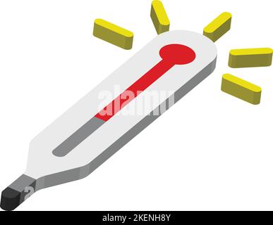 Thermometer für Krankenhausdarstellung im isometrischen 3D-Stil, isoliert auf dem Hintergrund Stock Vektor