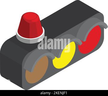 Ampeldarstellung im isometrischen Stil von 3D, isoliert auf dem Hintergrund Stock Vektor