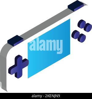 Tragbare Spielgerät Illustration in 3D isometrischen Stil isoliert auf dem Hintergrund Stock Vektor